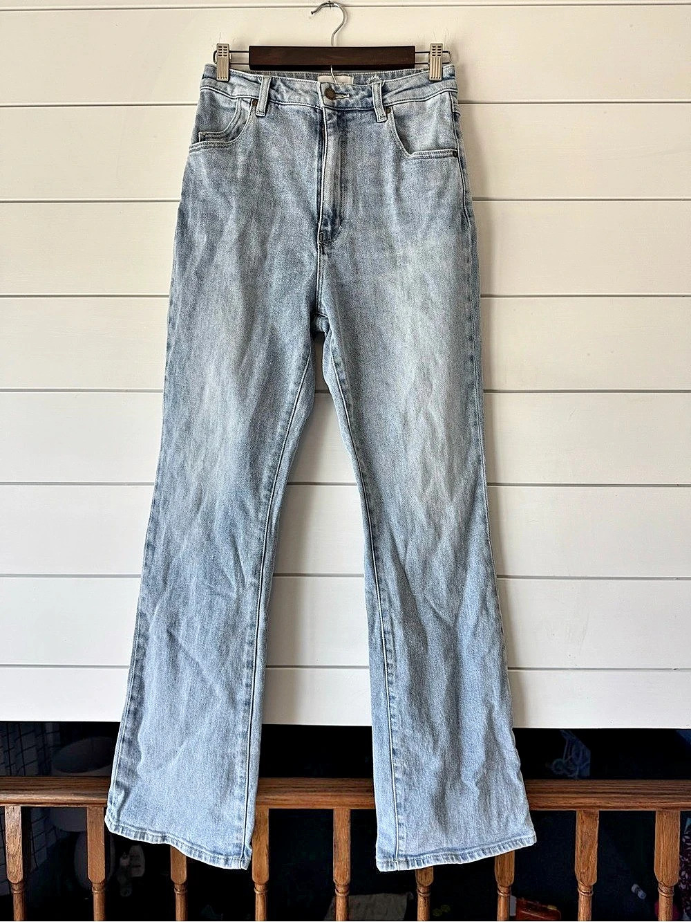 Rollas Dusters Bootcut High Rise Slim Bootcut High Rise Bootcut Jeans in Blue